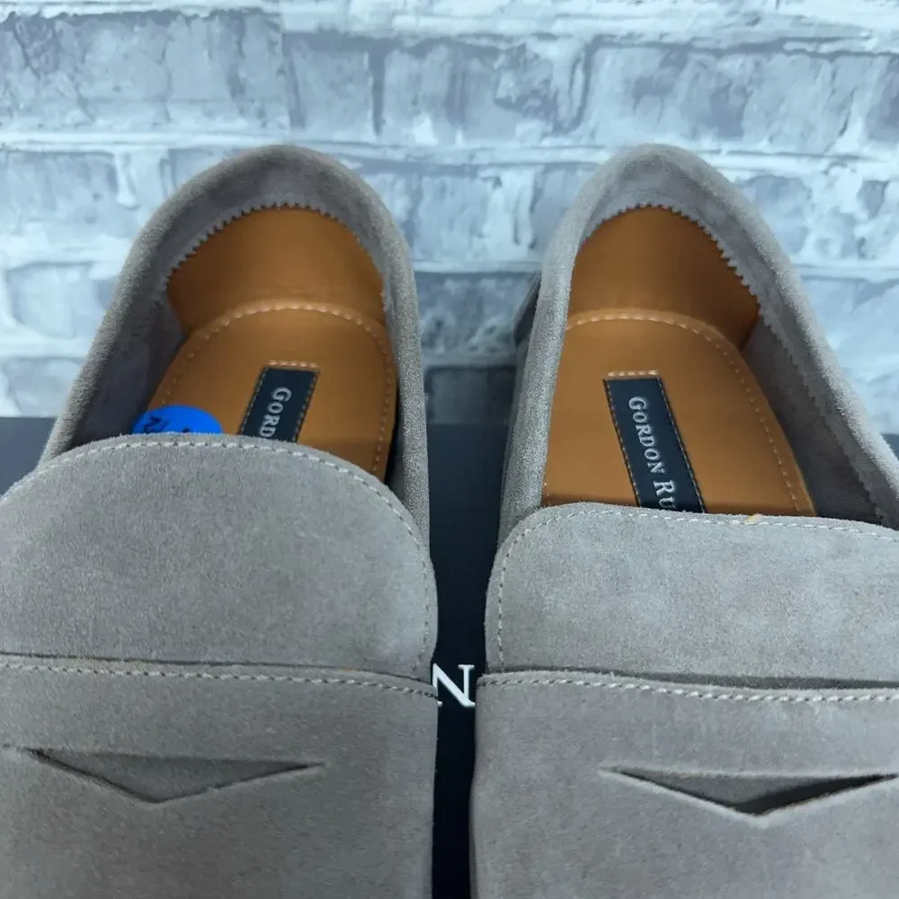 Gordon Rush Wilfred Grey Suede Penny Loafers Mens Size 11.5 New